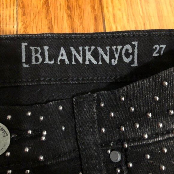 Blank NYC Black Spray On Instaglam Studded High Rise Skinny Jeans - Picture 5 of 7